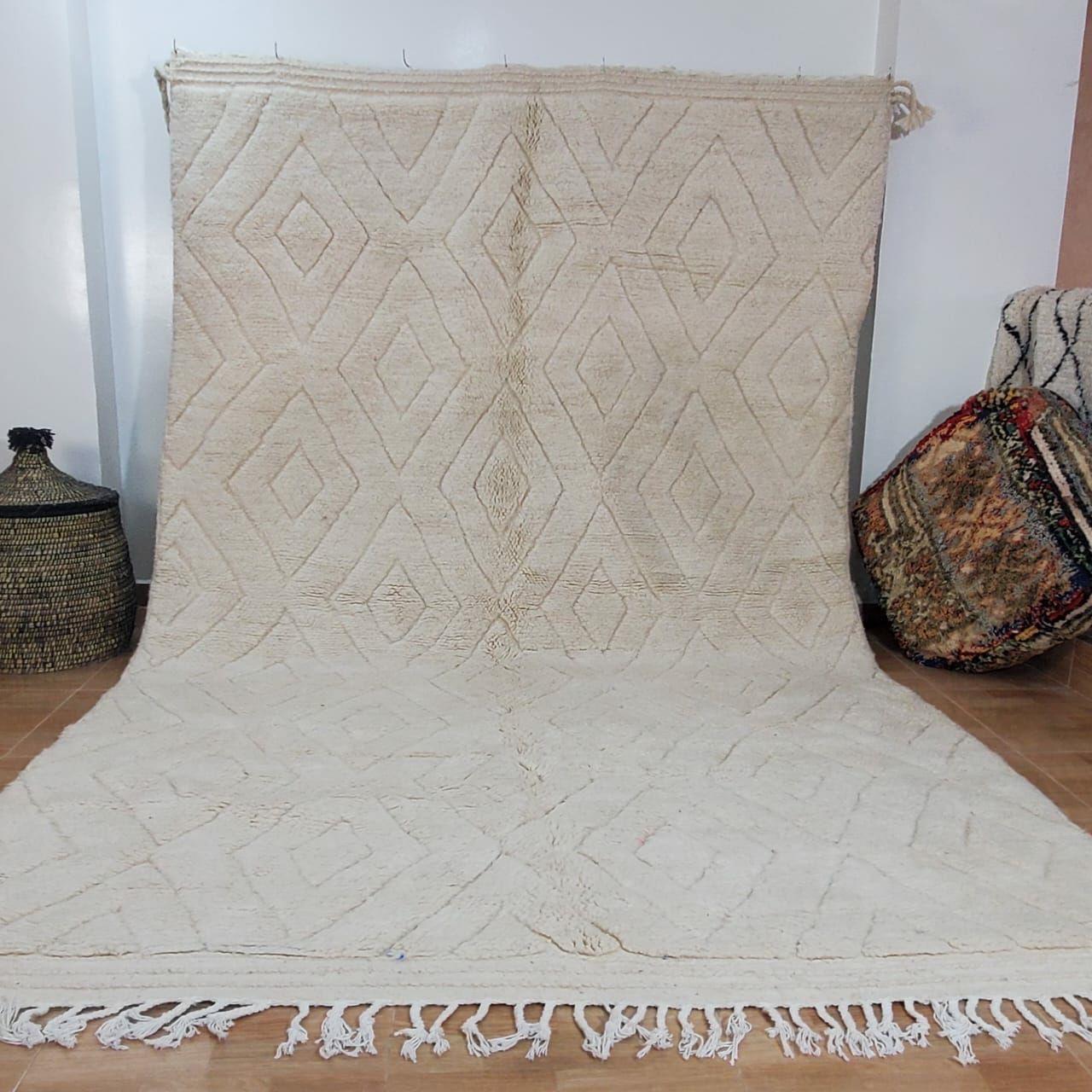 White Nahsim Marokkaans handgemaakt tapijt150 cm x 100 cm
